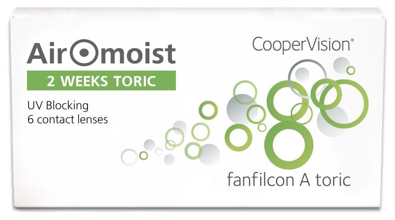 Контактные линзы CooperVision Airomoist 2 weeks Toric, 6 шт., R 8,5, D -1, CYL: -1,25, AХ: 30