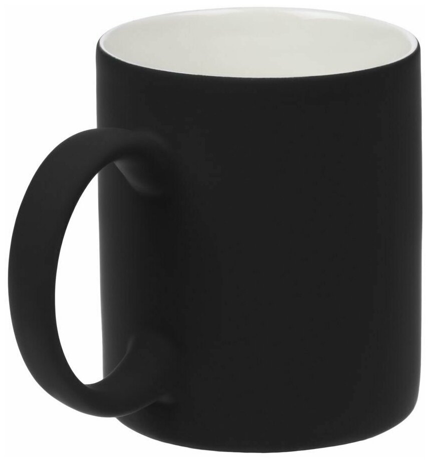 Кружка для чая для кофе с покрытием софт-тач 340 мл, черная 340 мл