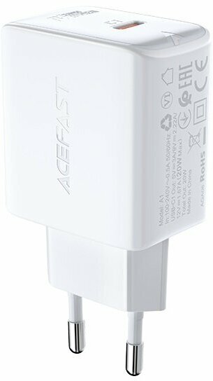 Сетевое зарядное устройство ACEFAST A1, PD20W, USB-C Charger, Белый