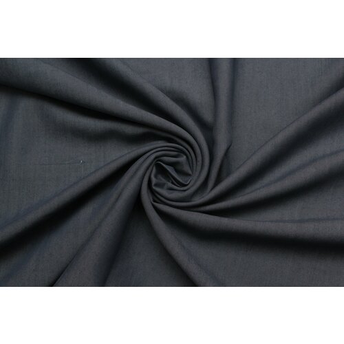 Ткань Джинс- Купра-Лиоссель Бархатистая сине-серого цвета, 230 г/пм, ш144см, 0,5 м