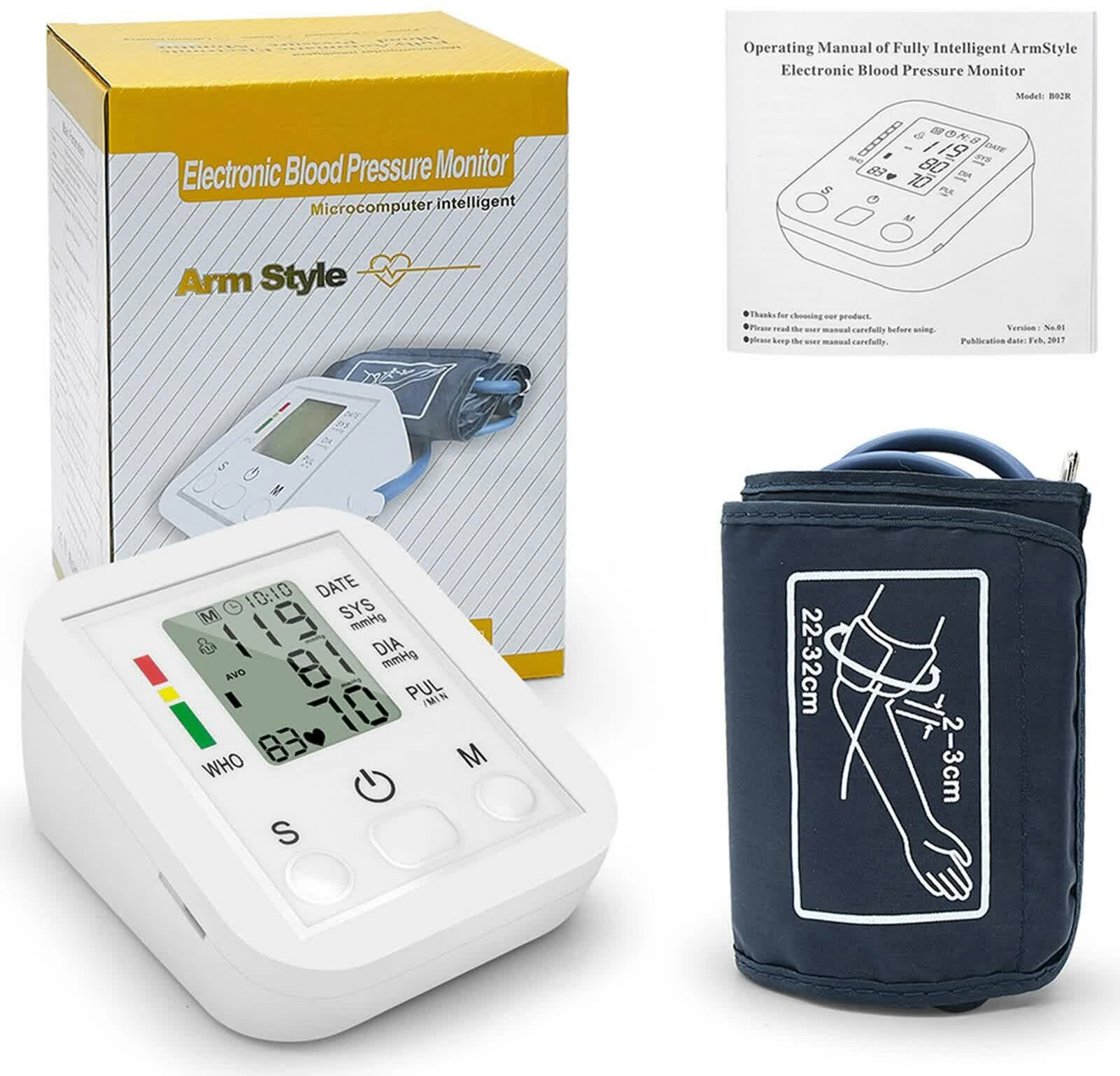 Электронный автоматический тонометр Your. choice для измерения давления / Цифровой плечевой тонометр с индикатором аритмии/ Тонометр на плечо