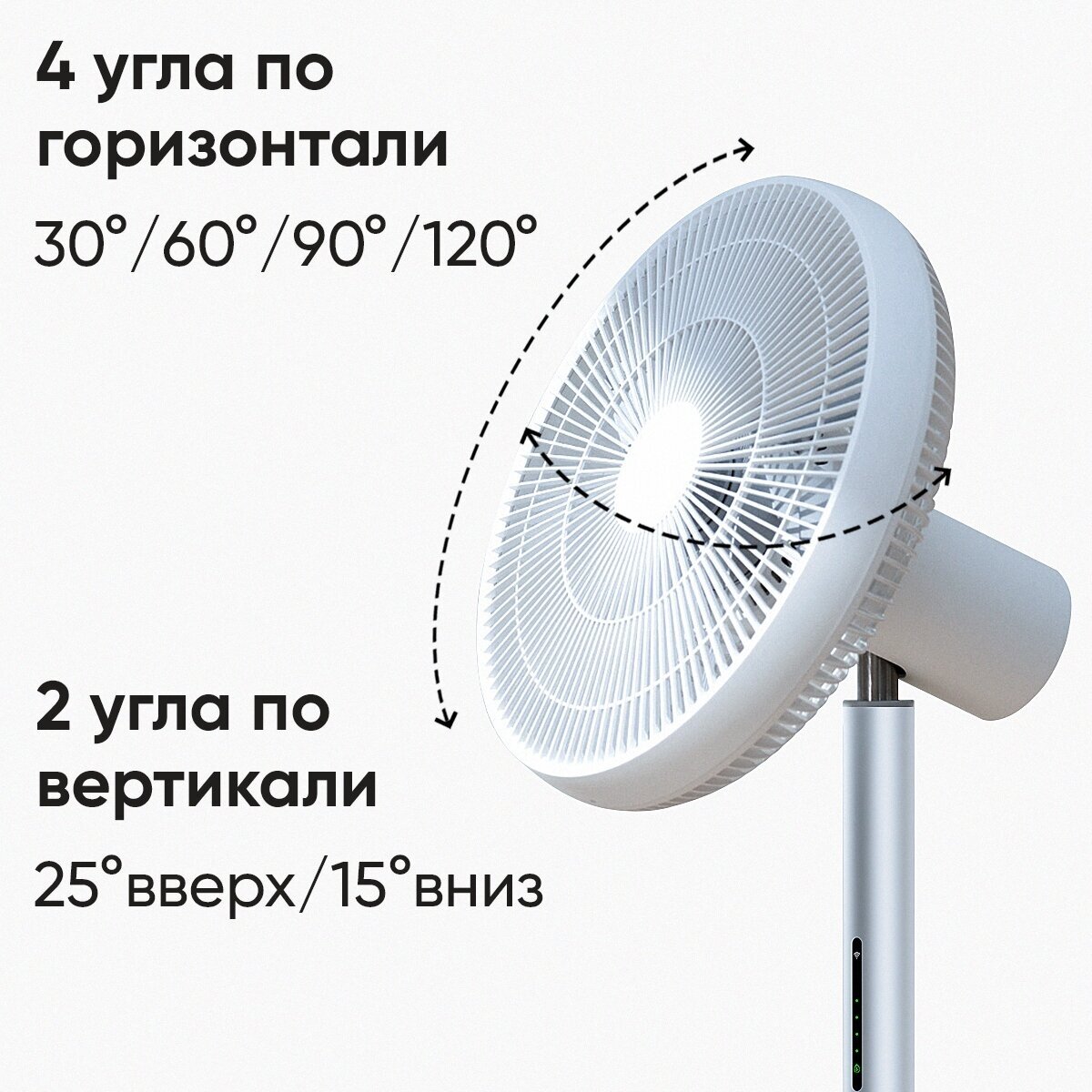 вентилятор напольный SMARTMI Standing Fan 3 с аккумулятором белый - фото №8