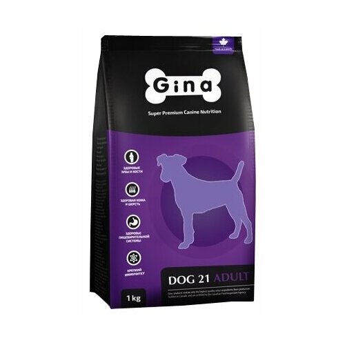 Сухой корм для взрослых собак с умеренной активностью Gina Dog Moderate Active с курицей и рисом 7,5 кг. корм для собак gina dog 21 18 кг