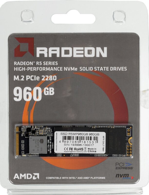 SSD накопитель AMD Radeon 960Гб, M.2 2280, SATA III - фото №3