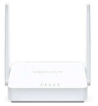Mercusys MW300D Роутер ADSL2+, 2.4 ГГц, N300, входной интерфейс: 10/100BASE-TX/ADSL, 3 порта 10/100Base-TX, 2 внешние антенны