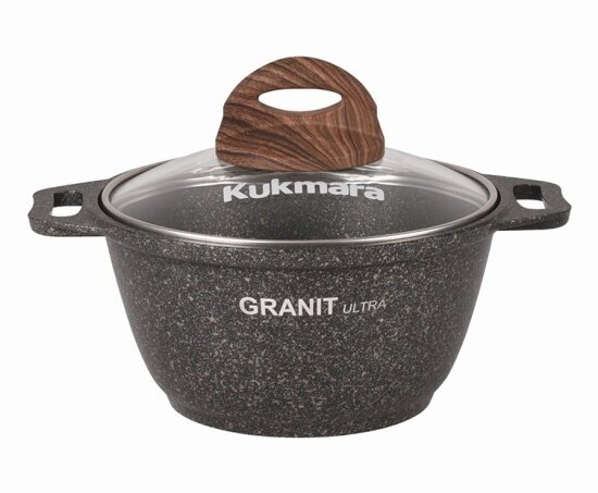 Кастрюля Kukmara Granit ultra original 1л со стеклянной крышкой (кго12а)