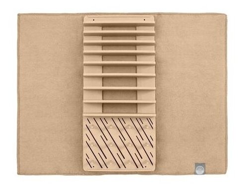 Изображение Набор DeNASTIA: сушилка пластиковая с ковриком для сушки посуды, бежевый, 38х50