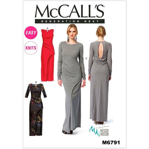 Выкройка McCall's №6791 Платье в пол с боковой складкой