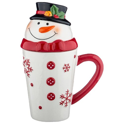 фото Кружка новогодняя с крышкой lefard 13*9*19 см 400 мл (782-152)