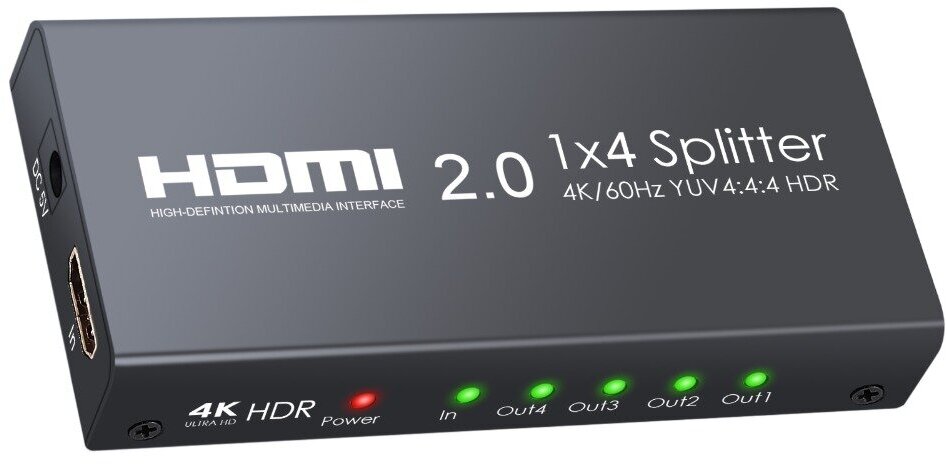 Сплиттер PALMEXX 1HDMI*4HDMI 4K (2160P 3D HDMI V2.0)