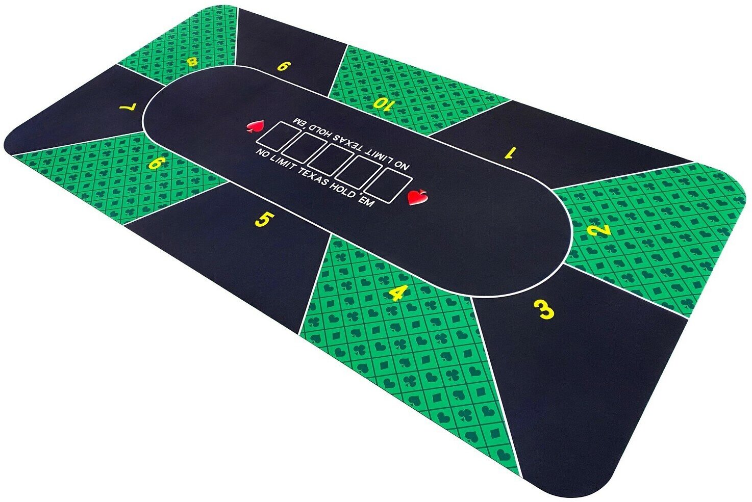 Сукно для игры в покер 90 × 180 см, зеленый/черный