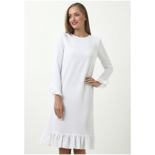 Платье женское Грекка МадаМ Т однотонное прямого силуэта Белого цвета 50 размера