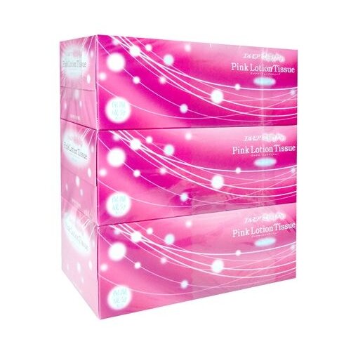 фото Бумажные розовые двухслойные салфетки с коэнзимом q10 "ellemoi. pink", 180 штук (спайка 3 пачки) kami shodji