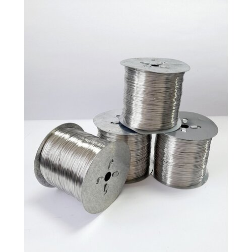 Пчеловодная проволока нержа 045 мм 2 кг 2000гр на четырёх катушках по 500гр марка стали 12х18н10т AISI321 насадки СПН для мини-спиртзаводов и ректификационных колонн Спирально призматическая насадка трубы муфели реторы нержавеющая 2800₽