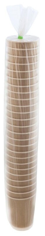 Стакан одноразовый бум двухслойный d-90мм 300мл коричневый (400шт/кор) - фотография № 2