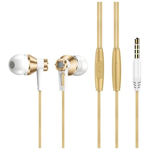 Проводные наушники с гарнитурой Backwin W63 золотой 32300₽