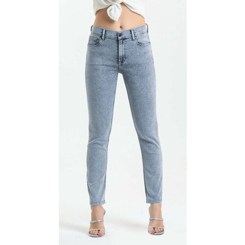 фото Джинсы зауженные motor jeans, размер w27/l29, серый