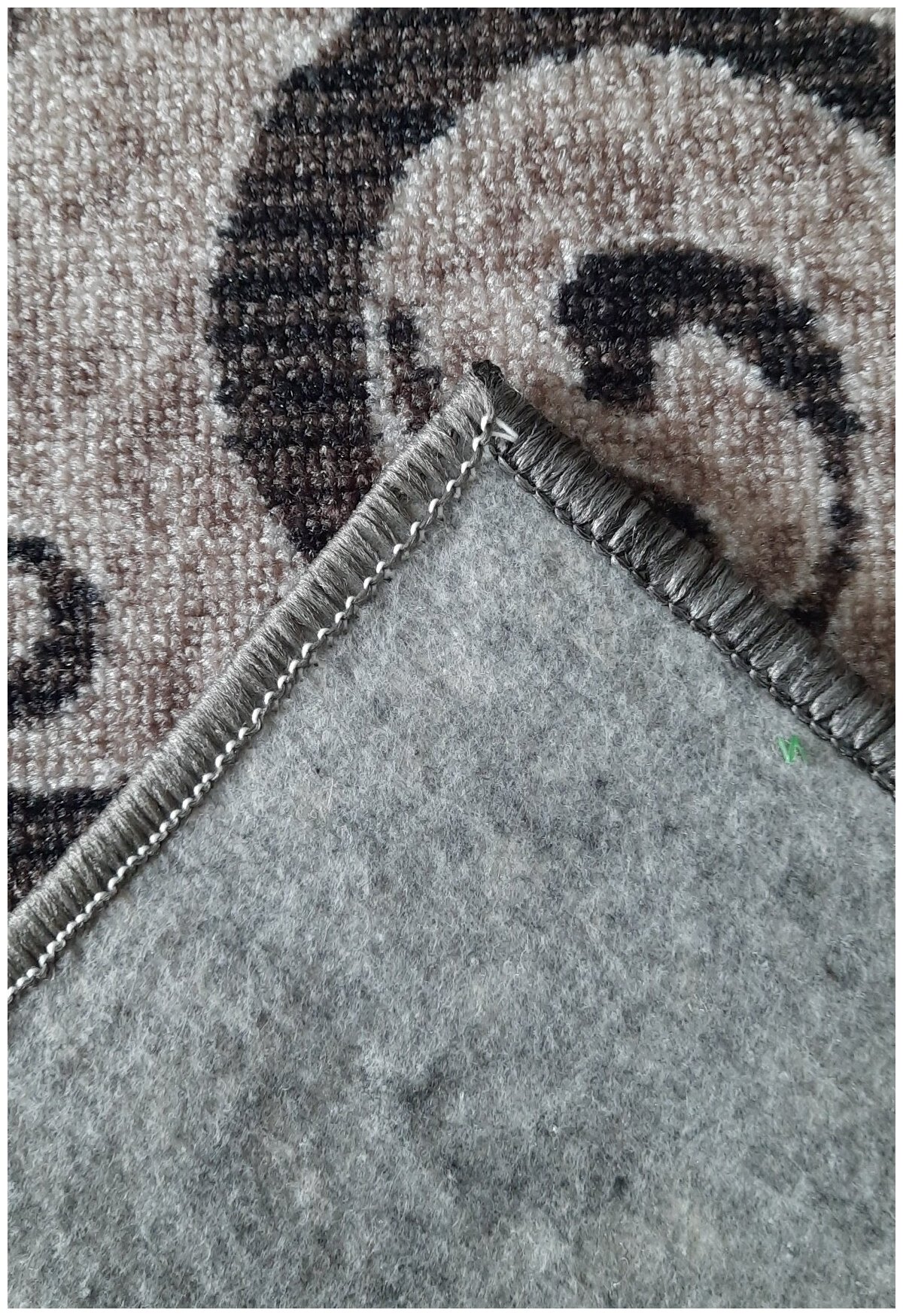 Ковровая дорожка на войлоке, Витебские ковры, с печатным рисунком, 1530, серая, 1.2*4.5 м - фотография № 5