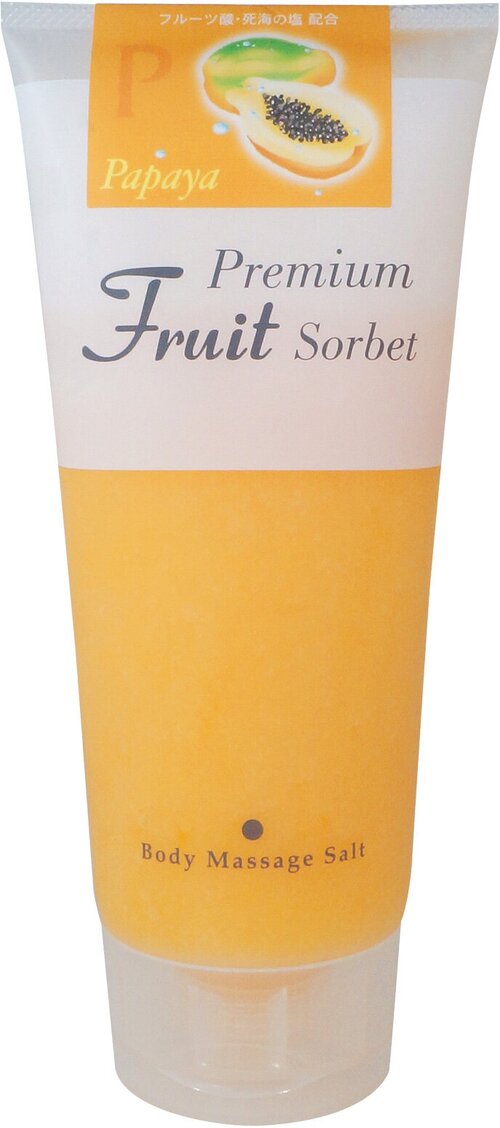 Премиальный фруктовый скраб-сорбет для тела на основе соли Cosmepro Premium Fruit Sorbet Body Massage Salt Papaya, 500 г