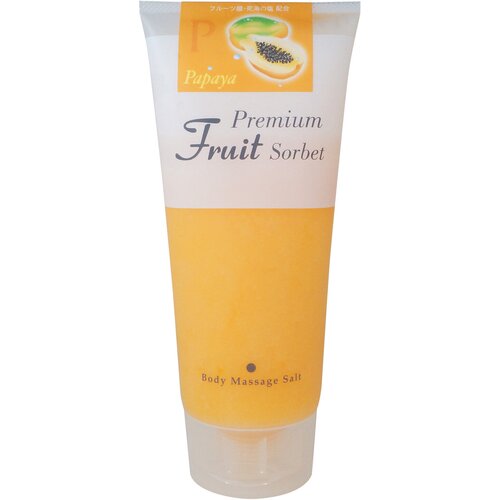 Премиальный фруктовый скраб-сорбет для тела на основе соли Cosmepro Premium Fruit Sorbet Body Massage Salt Papaya, 500 г
