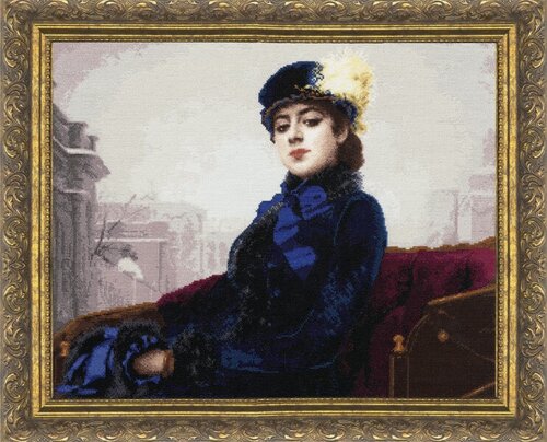 Изображение товара Набор для вышивания «Золотое Руно» МК-015 Неизвестная (Крамской И. Н.)