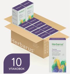 Изображение товара Чай в пакетиках из трав Herbarus "Заряд Витаминов", мини-опт, 10 пачек по 24 пак.