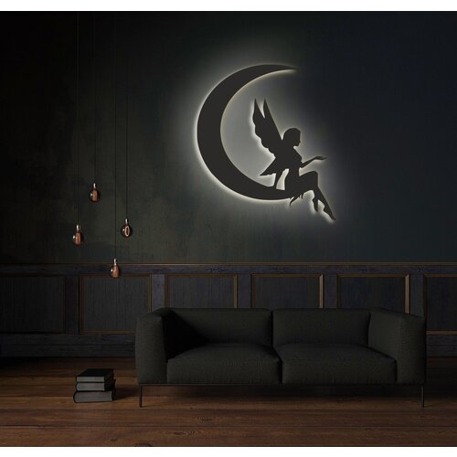 Декоративное панно на стену с белой подсветкой