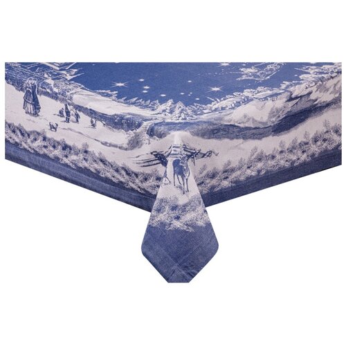 Скатерть жаккардовая Яковлевский жаккард Русская зима 170х250 см, хлопок, синий