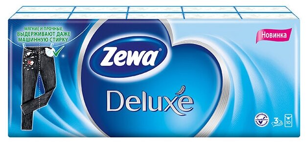 Tena Носовые платки Zewa Deluxe, 10 штук - фотография № 1