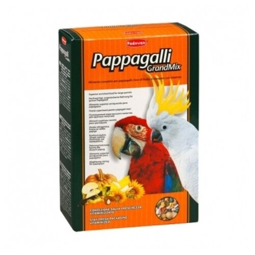 Padovan Grandmix Pappagalli корм для крупных попугаев Злаковое ассорти, 600 г.