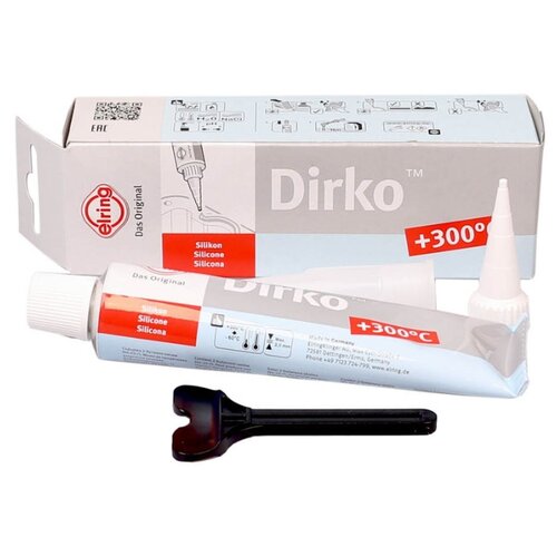 фото Универсальный силиконовый герметик для ремонта автомобиля elring Dirko grey 527.290, 70 мл серый