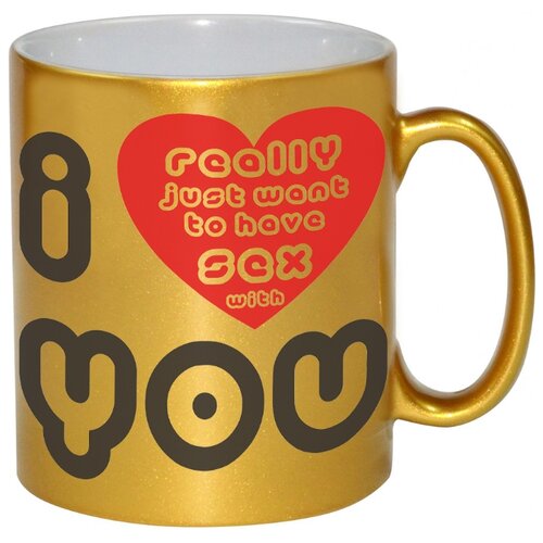 фото Золотая кружка i love you drabs