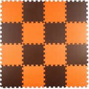 Набор мягких плиток (коврик-пазл) 25х25х0.9 см , оранжево-коричневый