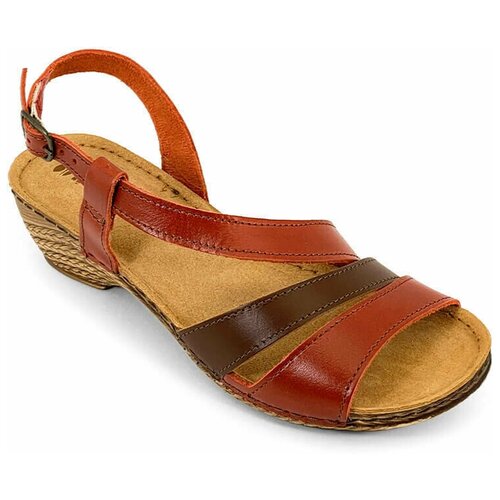 фото Кожаные сандалии inblu tr-3t красного цвета (размер 37 / 23см)