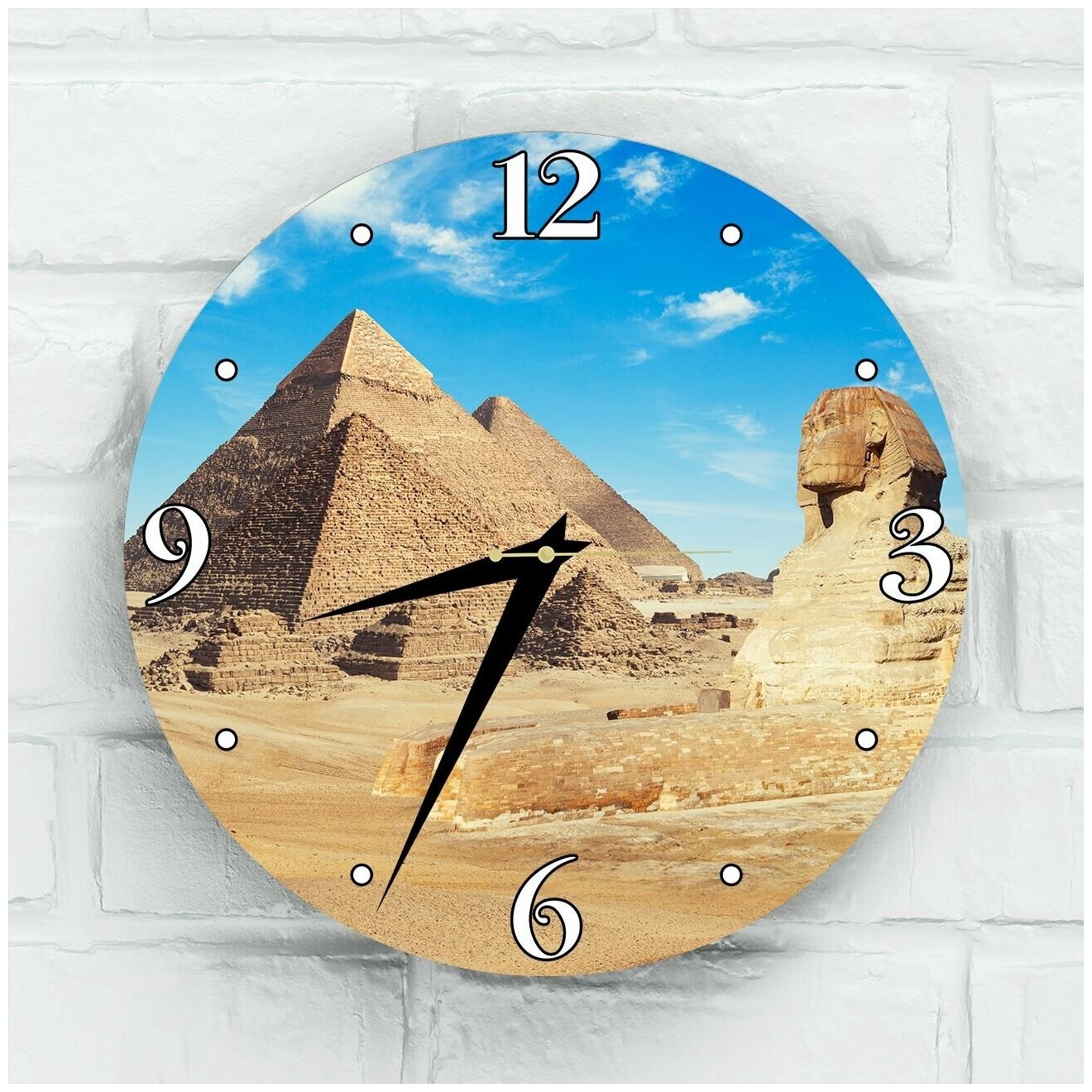 Настенные часы из дерева египетские пирамиды 30см