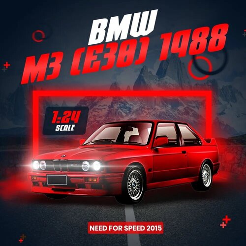 Металлическая модель машины BMW M3 (E30) 1988 / Масштабная модель автомобиля 1/24 bmw z8 1 24 коллекционная масштабная металлическая модель автомобиля red