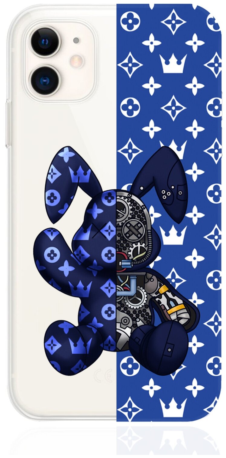 Прозрачный силиконовый чехол MustHaveCase для iPhone 11 Bunny Синий для Айфон 11 Противоударный