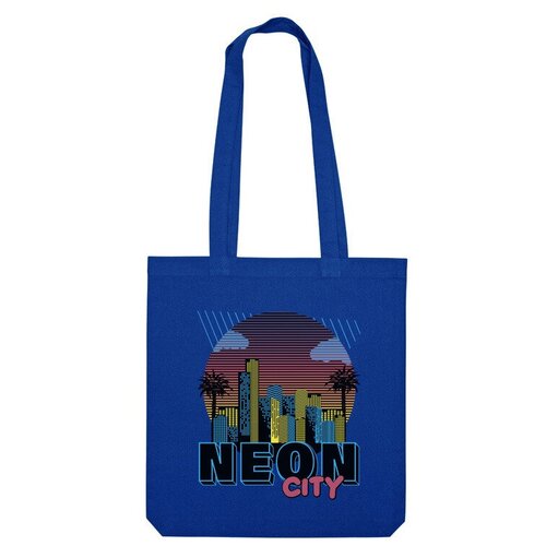 сумка neon city желтый Сумка шоппер Us Basic, синий