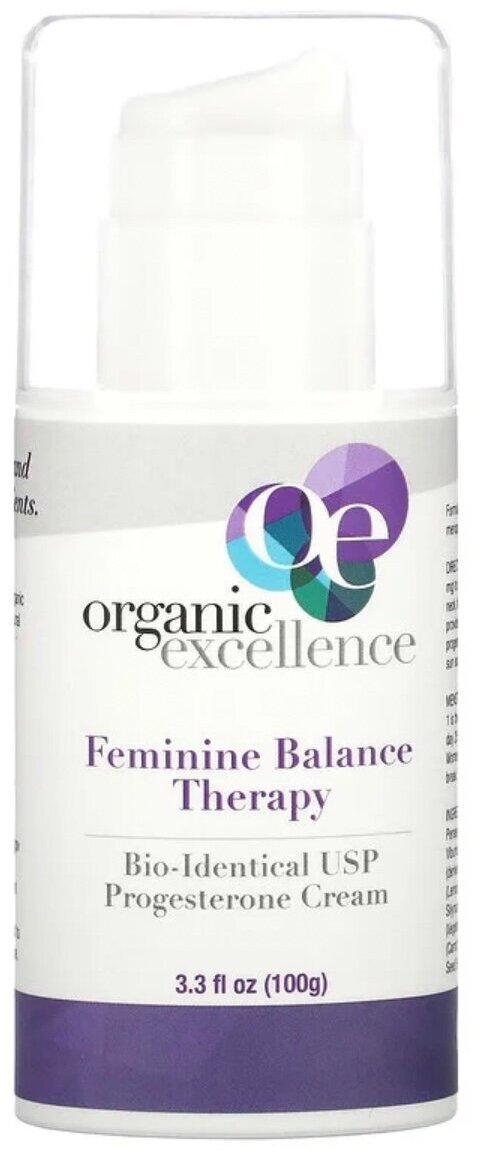 Organic Excellence Feminine Balance Therapy крем с прогестероном прогестерон с биоидентичным прогестероном USP 100 г