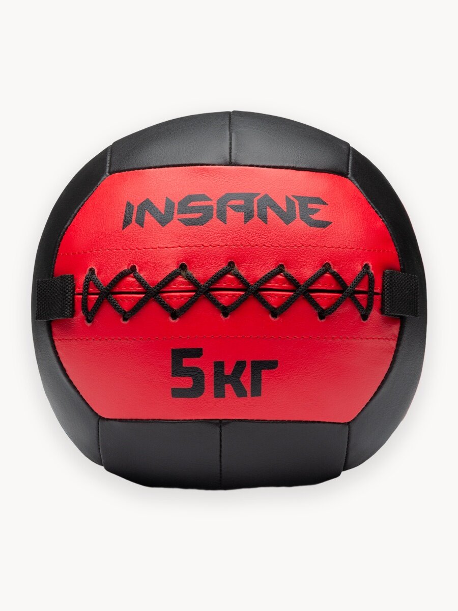 Медбол спортивный для фитнеса Insane IN24-WB100, вес 5 кг, цвет красный