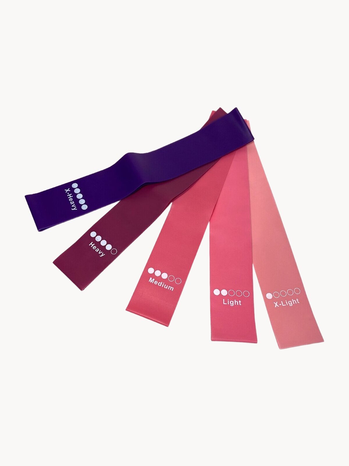 Фитнес-резинки (набор из 5 шт.+ мешочек) Boomshakalaka, 100% силикон, резинки для фитнеса, пилатеса и йоги, ленточный эспандер, лента для фитнеса