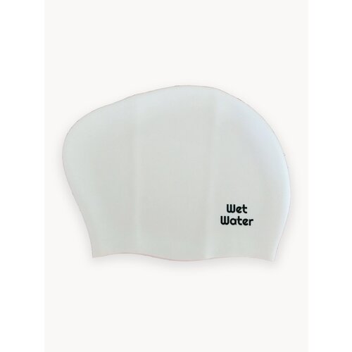 Шапочка силиконовая для плавания Wet Water Extra для длинных волос белая