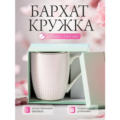 Кружка для чая и кофе в подарочной упаковке Бархат-4 340 мл