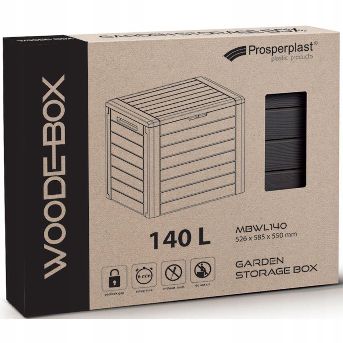 Сундук Prosperplast WOODEBOX (MBWL140-440U) коричневый - фотография № 6