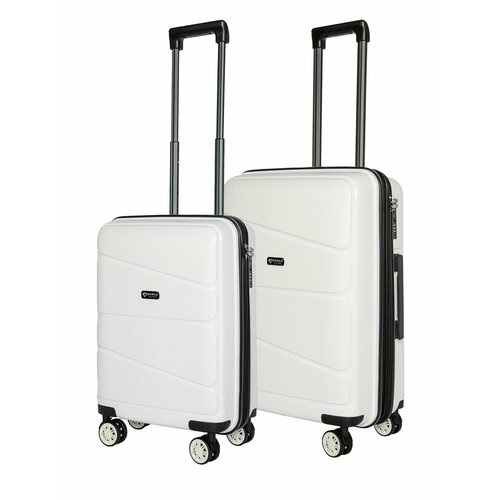 фото Комплект чемоданов bonle h-8011_sm/white, 2 шт., 92 л, размер s/m, белый