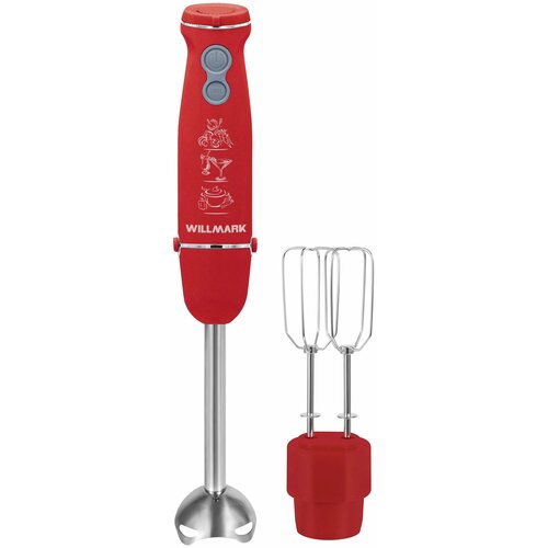 Блендер погружной WILLMARK WHB-1110RS 1000Вт насадка миксер турбо кнопка рег скор soft touch 237000₽
