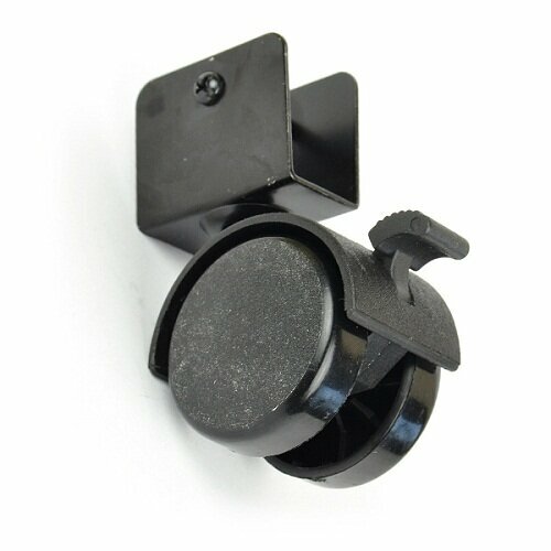 Колесо мебельное викарт 40 мм поворотное с тормозом, черный пластик