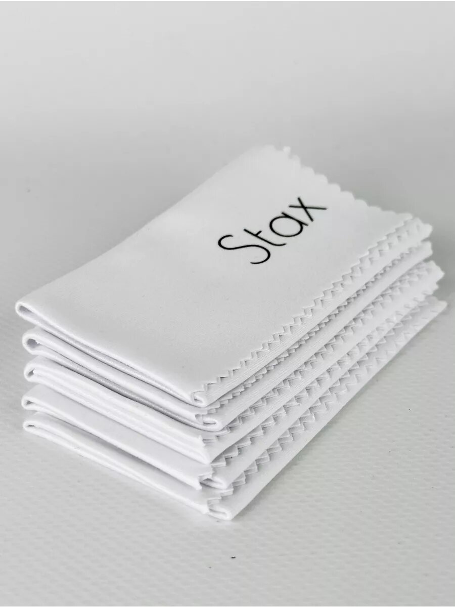 Салфетка для очков из микрофибры Stax, белая, 15х18см, 5 шт. — фото 1