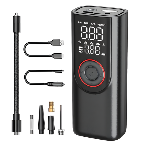 Электрический компактный насос множественного назначения ATJ-9566 с фонариком и цифровым дисплеем 2434₽