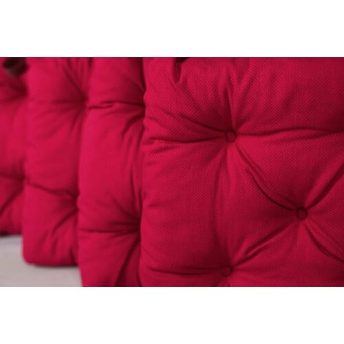 фото Комплект подушек на стул 40/35x38x7, малиновый (4 шт), 100% пэ linen way